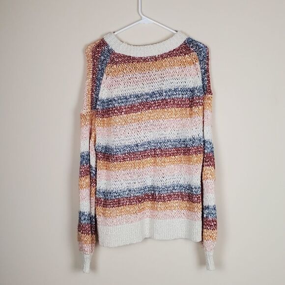 Madewell Baez Multicolor Stripe Pullover Sweater - Picture 4 of 6